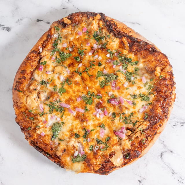New California B.B.Q. Chicken Pizza.